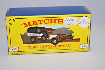 Matchbox Models of Yesteryear Y-26 Code 2 - 1918 crossely - DE Bortoli - Image 1 of 4