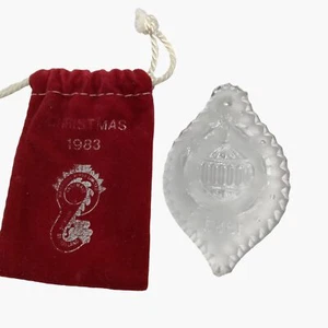Waterford Crystal Christmas Ornament 1983 glass Red velvet bag - Picture 1 of 7