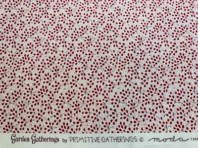 Moda FABRICS Civil War Repro GARDEN GATHERINGS Primitive Gatherings Red Flora FQ - Image 1 of 3