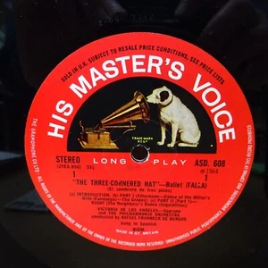ASD 608 DE FALLA The Three Cornered Hat DE BURGOS PHILHARMONIA HMV STEREO LP EX - Picture 1 of 4