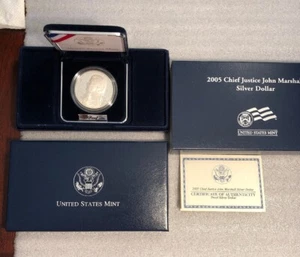 2005 Chief Justice John Marshall Proof Silver Dollar Commemorative Coin - Picture 1 of 12