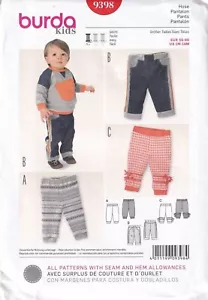 Burda 9398 Babies Boys Pants Jeans Sewing Pattern Size Newborn-6-12-18 month - Picture 1 of 4