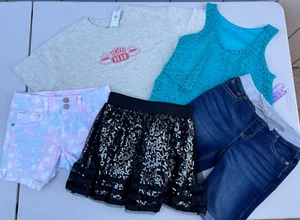 NEW Bundle Girls Clothes 10 - 12 Justice Shorts Skirt Gap Teen T-shirt - Picture 1 of 15