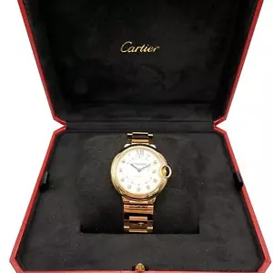 Cartier Ballon Bleu 36mm 18K Rose Gold Diamant Silber Zifferblatt Damen Uhr - Bild 1 von 7