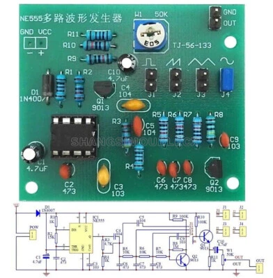 NE555 Multi-Channel Waveform Generator Module Sine Triangle Square Wave DIY Kits - Bild 1 von 4