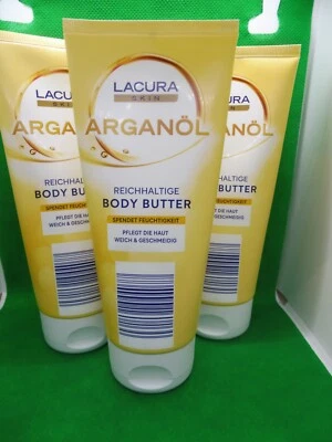 3 x Lacura Skin Arganöl Reichhaltige Body Butter, á 200 ml (2025)