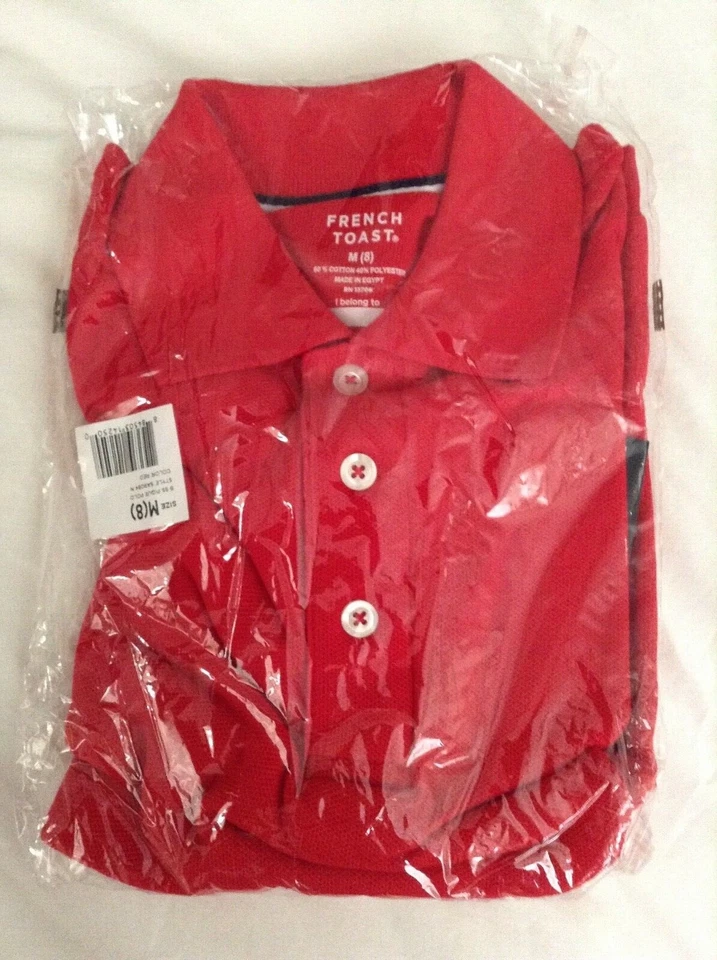 Nuevo con etiquetas Polo rojo tostado francés manga corta piqué algodón poli m 8 uniforme unisex Foto 1 de 1
