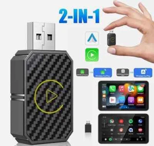 2 in 1 Wireless Carplay Adapter Android Auto Adapter USB Auto Dongle Connect Box - Bild 1 von 10