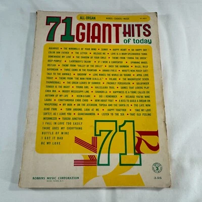 71 Giant Hits of Today Words/Chords/Music Organ Piano Guitar - Image 1 of 4