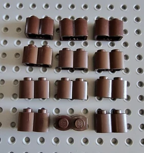 Lego Palisadenstein Palisade Lamelle 12 Stück Dunkelbraun 1x2 brick 30136 A024 - Picture 1 of 1