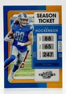 2021 Contenders Optic Orange Prizm #50 TJ Hockenson 1/50 Detroit Lions - Picture 1 of 2