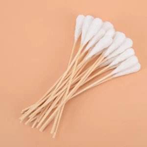 20x Tamponi in cotone testa grande manico legno extra lunghi sicuri asettici monouso 20 cm - Foto 1 di 11