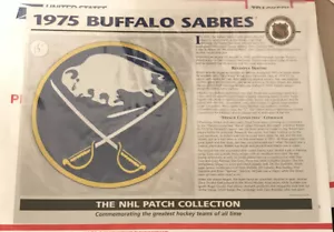 1975 BUFFALO SABRES Willabee & Ward NHL Throwback Hockey Team Logo Patch & Card - Picture 1 of 2