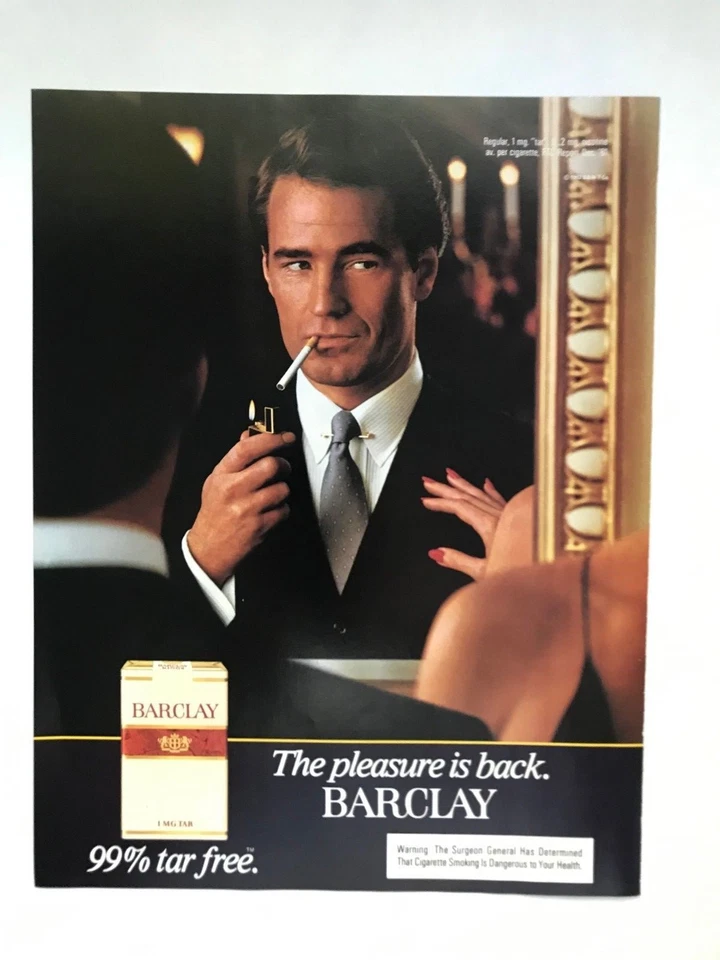 Anuncio impreso Barclay Cigarettes Vintage 1982 Foto 1 de 1