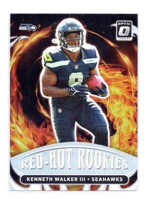Kenneth Walker III 2022 Donruss Optic #RHR-7 Holo Red Hot Rookies RC - Image 1 of 2