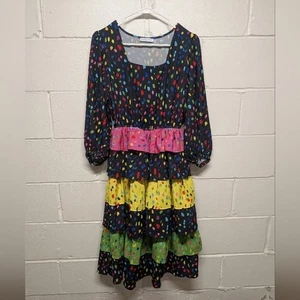 Little Party Dress Vibrant Multicolor Funky Wild Party Polka Dot Dress Size 6 - Bild 1 von 7