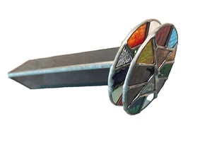 Vitral Artesanal Caleidoscopio Triangular 9" Largo Colores Primarios De Colección - Imagen 1 de 9