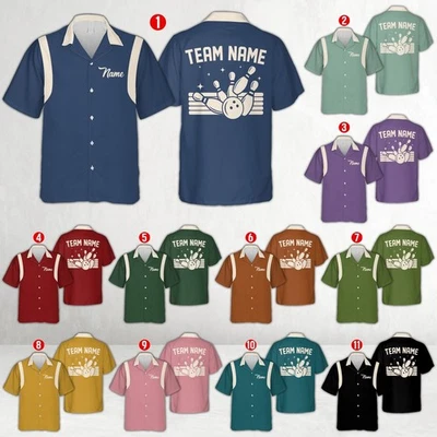 Personalized Retro Bowling Hawaiian Shirt, Custom Name Shirt - Adults & Youth - Image 1 of 4