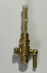 BRASS Fuel Tap On/Off 1/4 BSP THREAD with Screw On Filter. British Made. - Picture 1 of 2