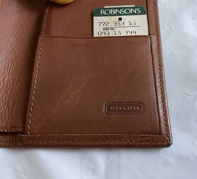 Vintage 1984s Coach Mens Tan Water Buffalo Leather Bi-fold Wallet-New W/Tag-Rare - Image 1 of 4