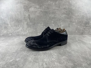 Jo Ghost Italy Avant Garde Distressed Velvet Derby Shoes Black Made in IT Sz 45 - Picture 1 of 13