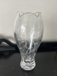 Lenox "Opal Innocence" geschliffene Pflanze Blätter Kristall Vase 10 3/4" - Bild 1 von 7