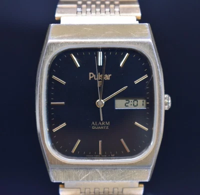 Vtg PULSAR by SEIKO Watch Men 80's Analog Digital Day/Date Y960 5079 NEW BATTERY - Image 1 of 4