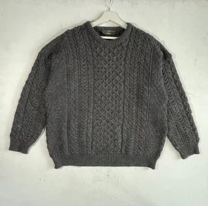 Vintage 90er Orvis Pullover Herren XL Wolle Fischer Zopfmuster Sweater Made In Ireland - Bild 1 von 10