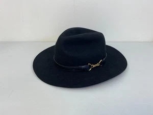 LK Bennett Winter Black Wool-Blend Snaffle-Detail Fedora - Picture 1 of 11