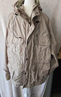 Cabelas Coat Mens Extra LargeBeige Goretex Hooded Full Zip Parka Hunting Outdoor - Image 1 of 4