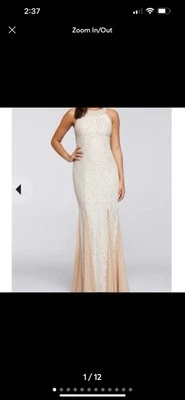 Beautiful Beautiful CACHET Pearl Beaded Mermaid Style Formal Maxi Dress Gown -10 - Image 1 of 4