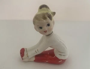 Vintage 1950s Teenage Girl Ceramic Blonde Ponytail Figurine Japan - Picture 1 of 15