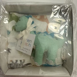 Stephen Joseph Dinosaurier Musselin Wattedecke und Plüschtier Set NEU Baby - Bild 1 von 4