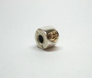 (1) RETIRED PANDORA 14K GOLD STERLING SILVER 925 FLOWER CLIP ALE 790140 - Picture 1 of 7
