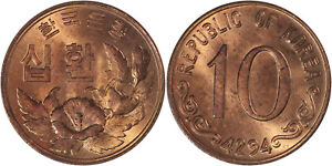 South Korea: 10 Hwan copper KE4294 - 1961 - UNC