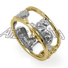 14k Solid Yellow and White Gold Siamese Cat Ring #R2035