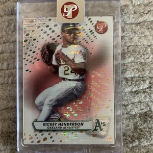 2023 Topps Pristine RICKEY HENDERSON Rose Gold /15 ENCASED Oakland Athletics