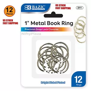 12 pcs 1 Inch Metal Silver Color Book Rings Excellent Quality Home School Office - Picture 1 of 1