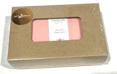 Thank You Card Set 36-Pack Run2Print Dusty Pink  (Lot of 10 Boxes) - Image 1 of 4