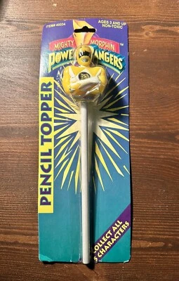 Lápiz Topper Vintage Mighty Morphin Power Rangers Amarillo Ranger Sellado 1993 Foto 1 de 4