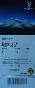 TICKET UCL 2016/17 Borussia Dortmund vs Sporting CP - Picture 1 of 1
