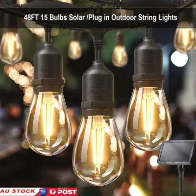 15M Solar Festoon Lights String Kits Globe Outdoor Christmas Party Garden Deco - image 1 of 4