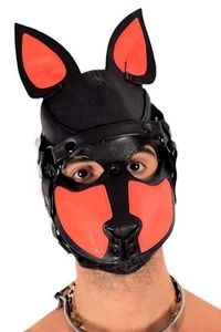 SMU Leather Mascarade Puppy Mask Red 20 - Picture 1 of 4