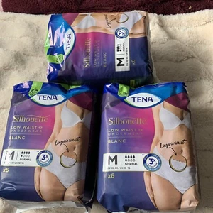 3x Tena Damenhose Silhouette Medium 6 niedrige Taille normal trocken sicher - Bild 1 von 1