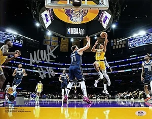 MAX CHRISTIE LOS ANGELES LAKERS SIGNED 11X14 VS MAVERICKS LUKA DONCIC PHOTO PSA - Picture 1 of 3