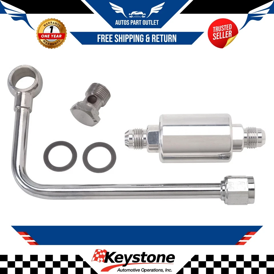 New Carburetor Fuel Inlet Kit 8131; Chrome with Polished Filter E118131 - Image 1 of 1