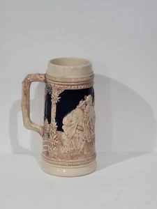 Vintage Beer Stein - Einvolles Glas - Desgastes Spass - Hairlne Cracks - No Lid - Picture 1 of 7
