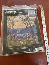 cross stitch Tiffany lamp stained glass winding river kit janlynn 13"x 18"