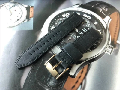 ¡ENVÍO GRATUITO! CORREA DE RELOJ DE CUERO FÓSIL GENUINO DE 22 MM DE ESPESOR SIN USAR Foto 1 de 4