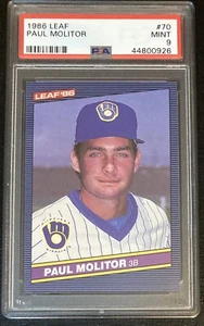1986 Leaf Paul Molitor # 70 PSA 9 - Bild 1 von 1
